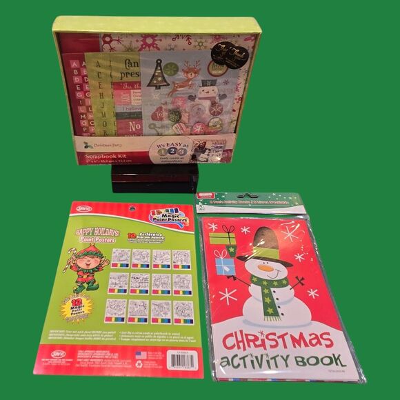Christmas Party Scrapbook Kit 300+pc Holiday Magic Paint Posters Activity Books - Picture 4 of 12